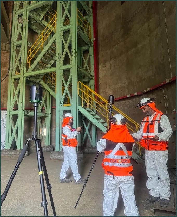 Escaneo 3D en planta industrial